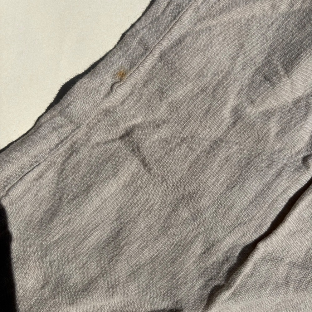 Match Point Linen Pants Large Taupe Wide Leg Cropped Elastic Waist Made in USA - Picture 3 of 7